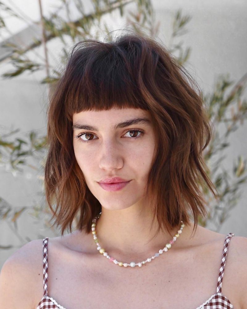 Shaggy Bob With Micro Bangs