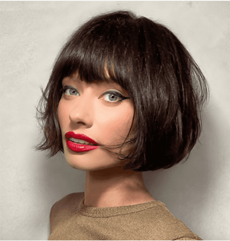 French Bob with Curved Bangs