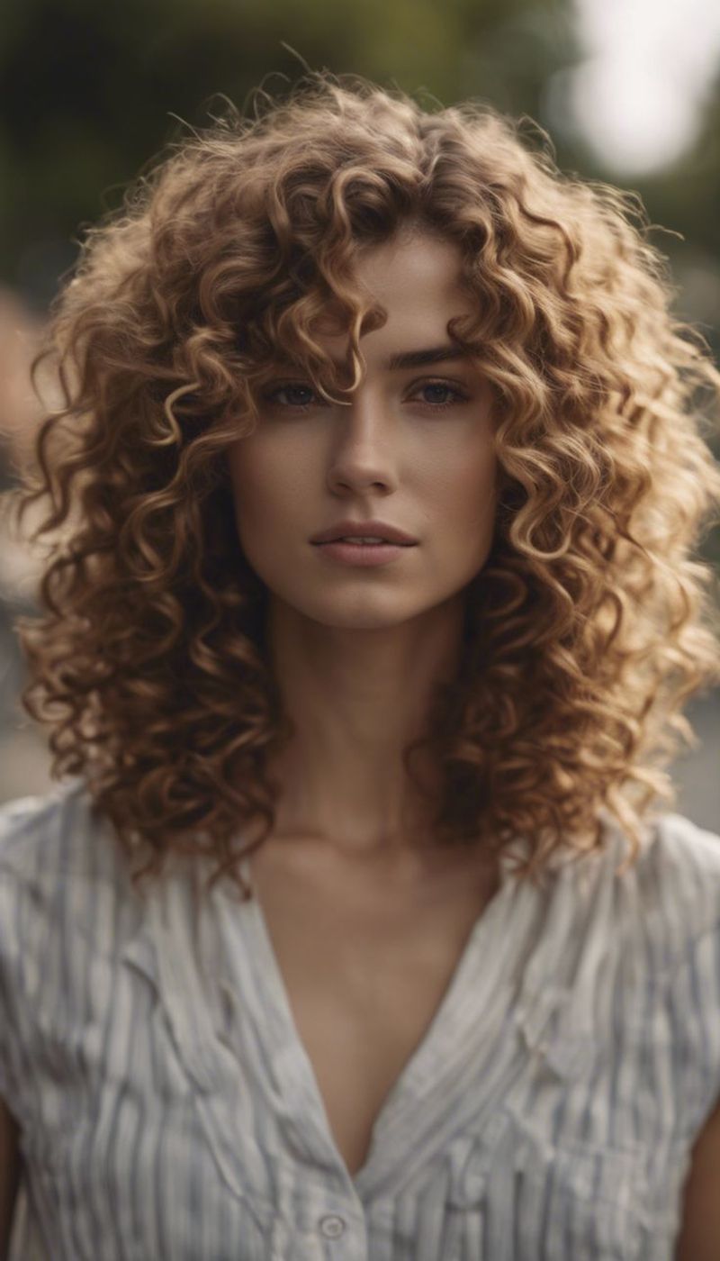 Curly Shag with Curtain Bangs