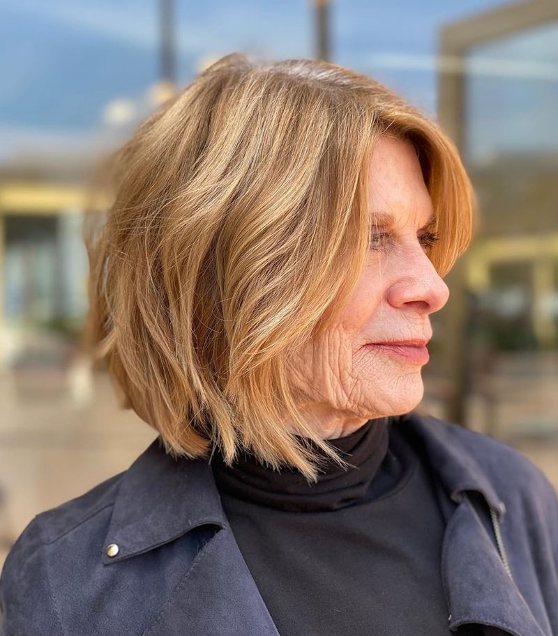 Tousled Lob with Subtle Layers