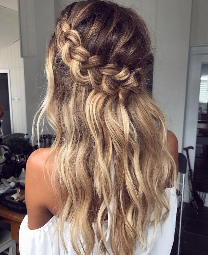 Braided Crown with Flowing Back