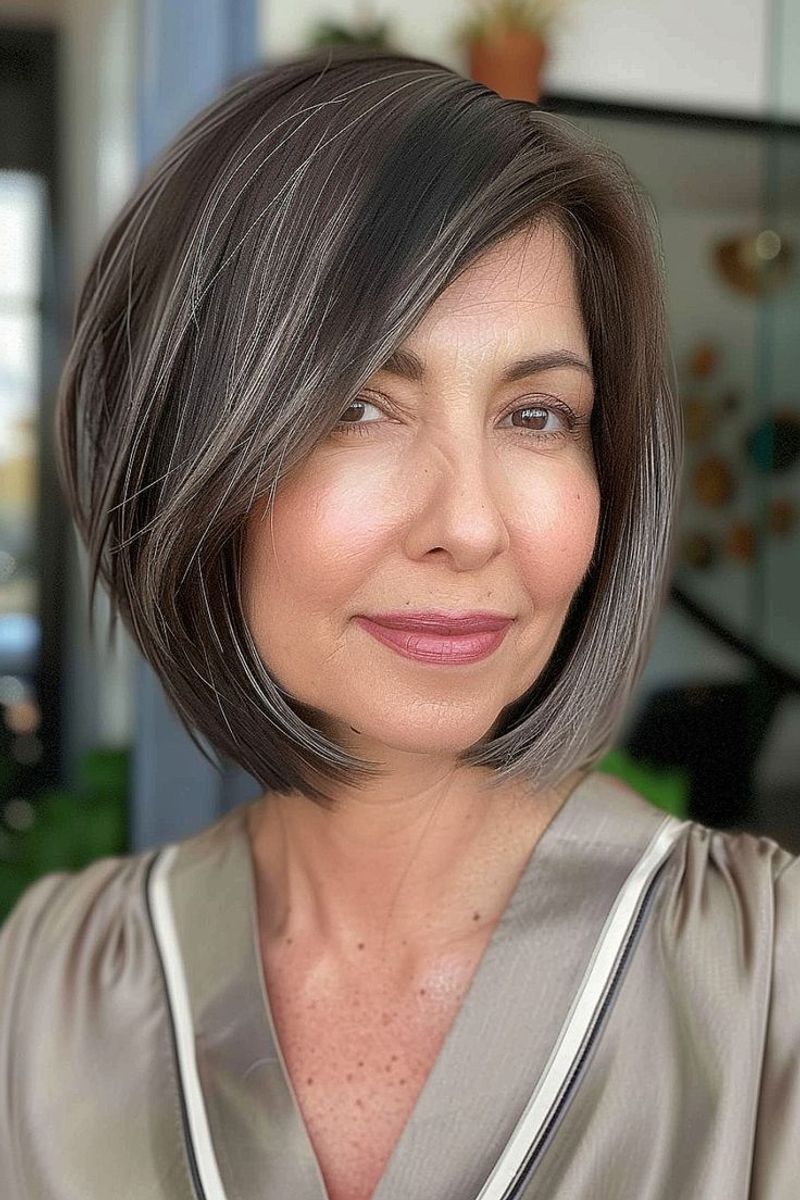 Angled Bob with Subtle Highlights