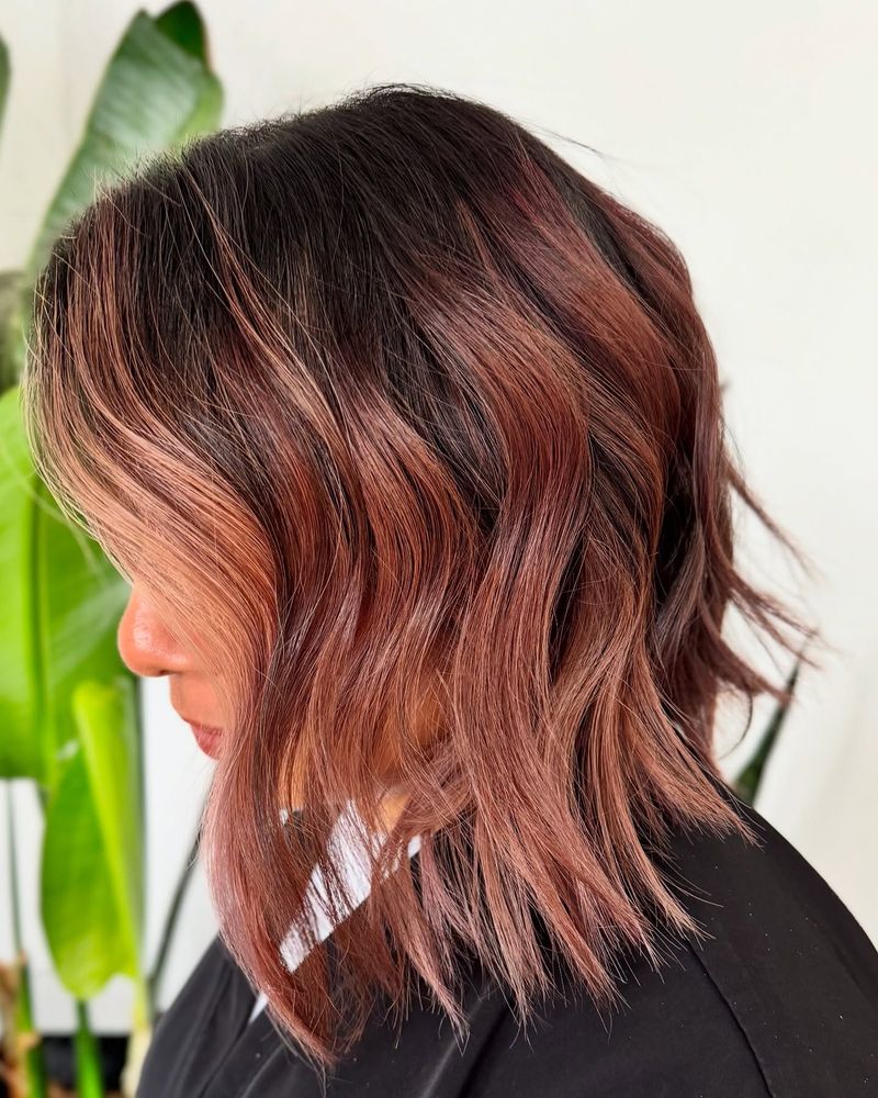 Wavy Lob With Side Part