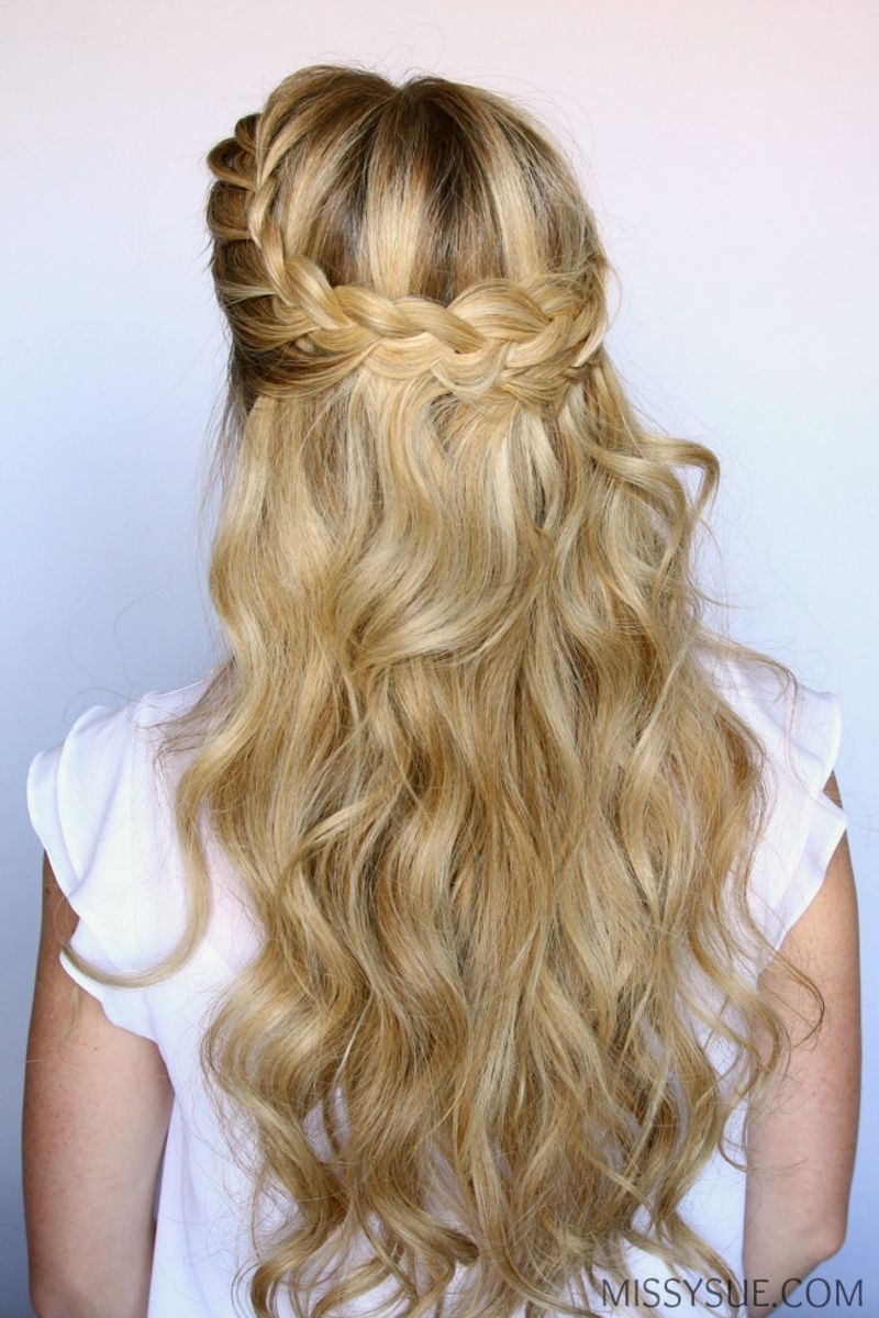 Half-Up Crown Braid