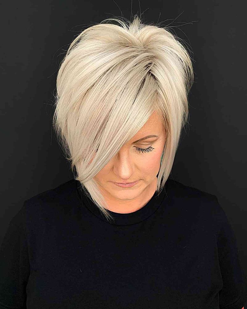 Side-Swept Bangs with Asymmetrical Bob