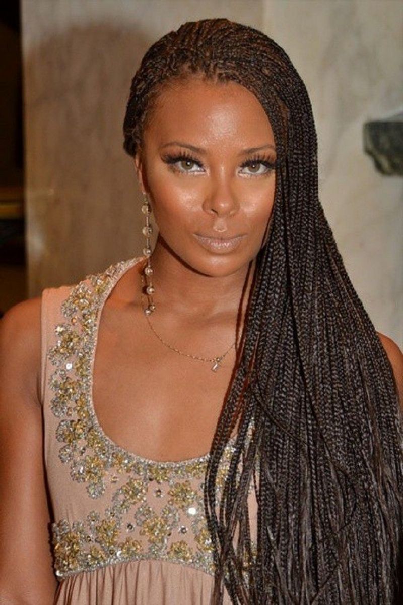 Micro Braids with Side Part