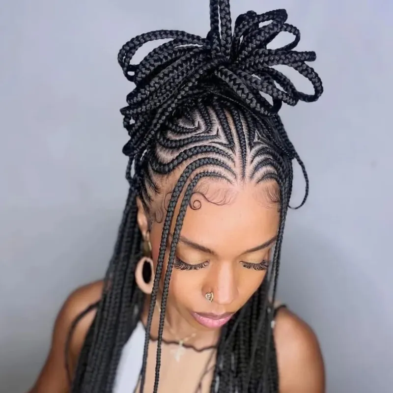 Half-Up Micro Braids