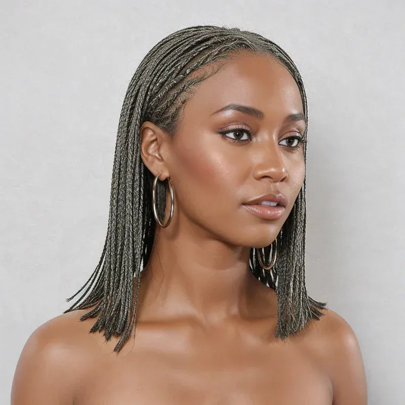 Crown Braid with Pepper Speckles