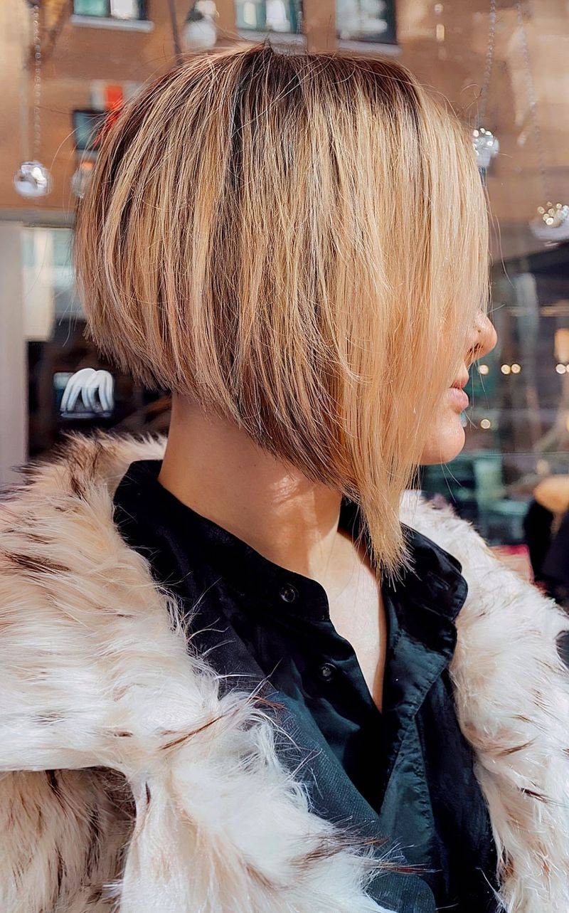 Angled Bob with Razored Ends