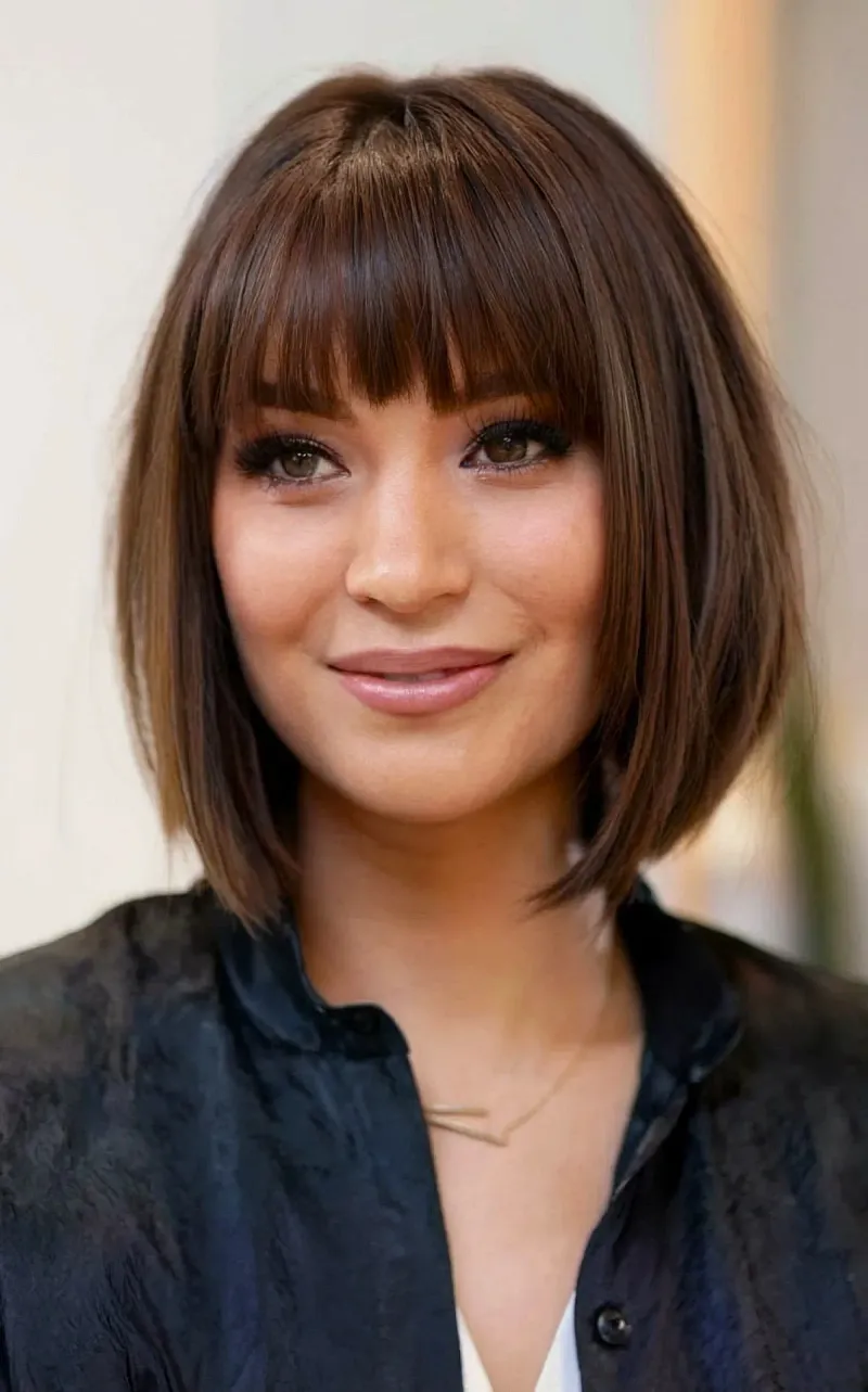 Blunt Cut with Full Fringe