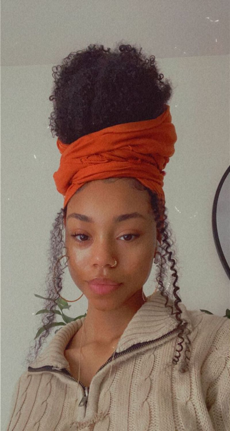 Scarf-Wrapped Bun