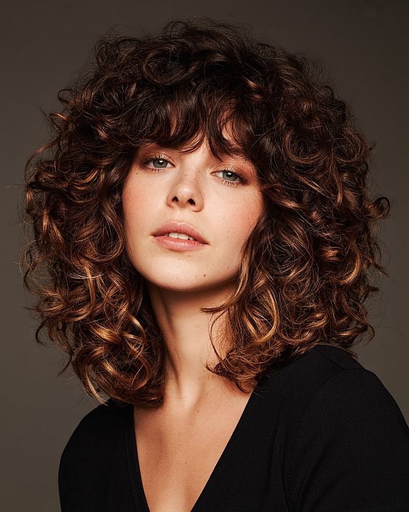 Curly Shag with Curtain Fringe