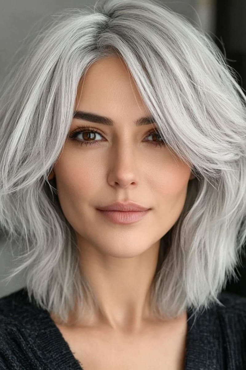 Blunt Lob with Subtle Layers
