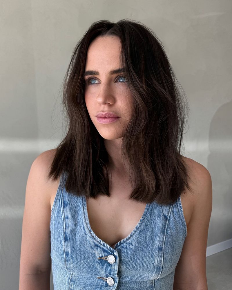 Collarbone-Length Cut with Blunt Ends