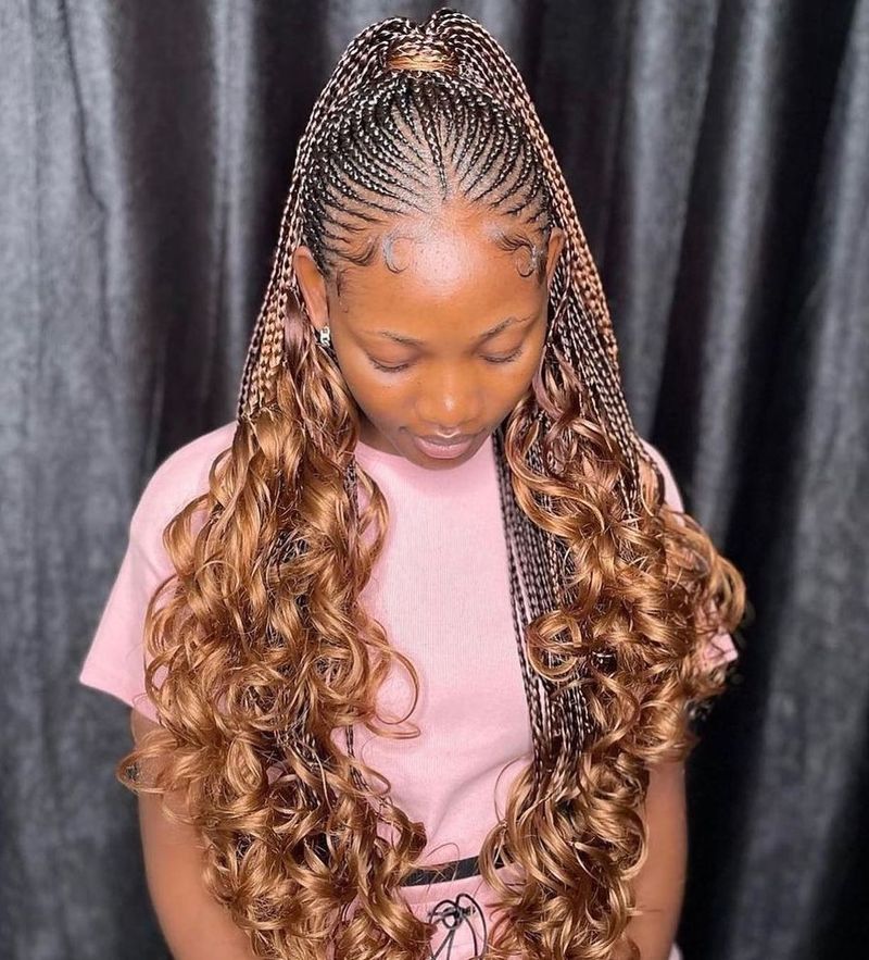 Braided Crown With Curly Ends