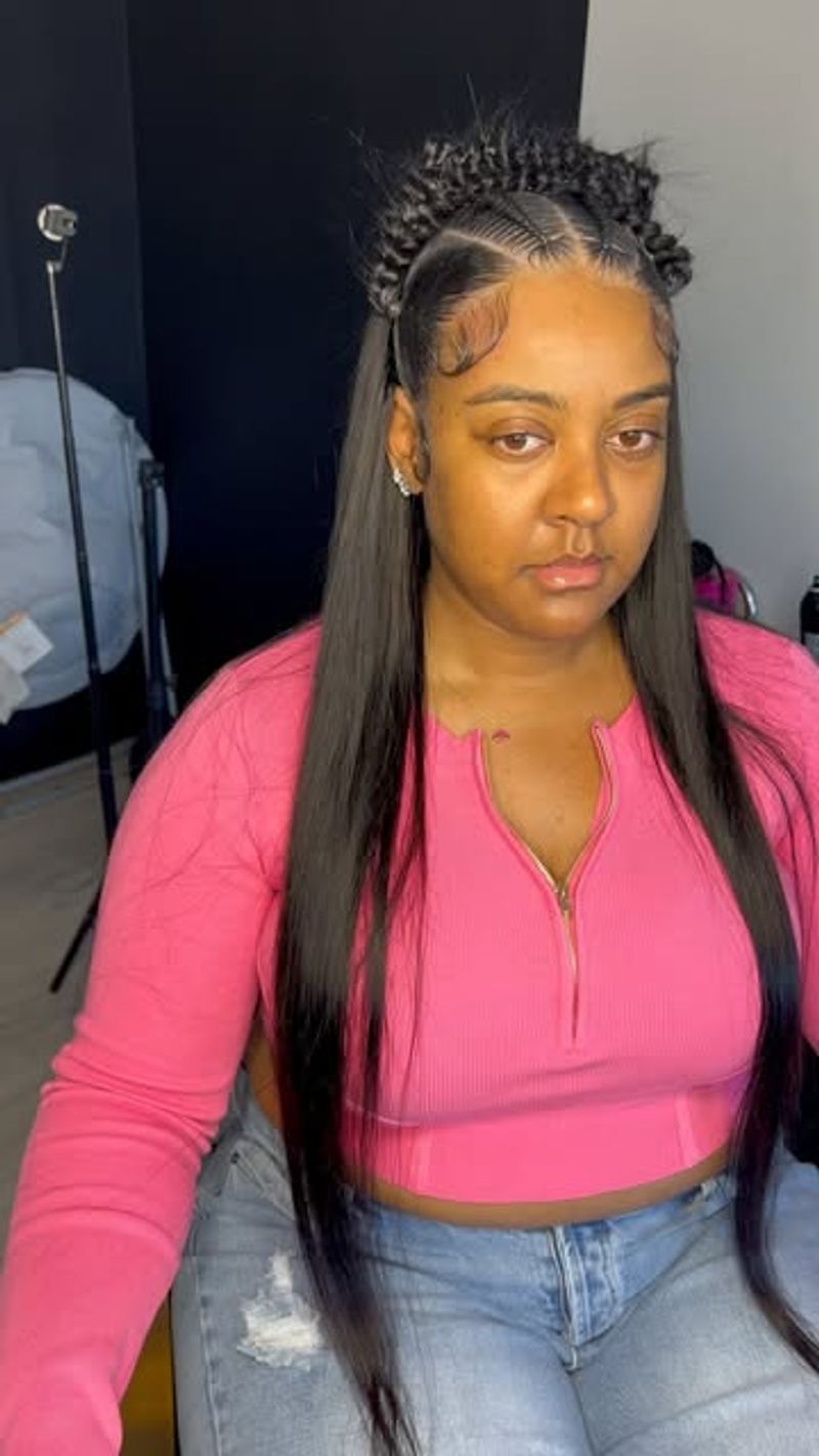 Half-Up Butterfly Knotless Braids