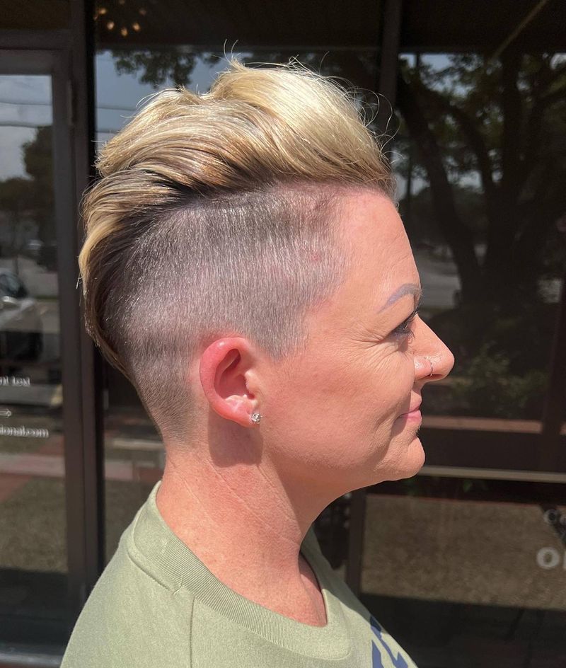 Shaved Sides with Long Top Disconnect