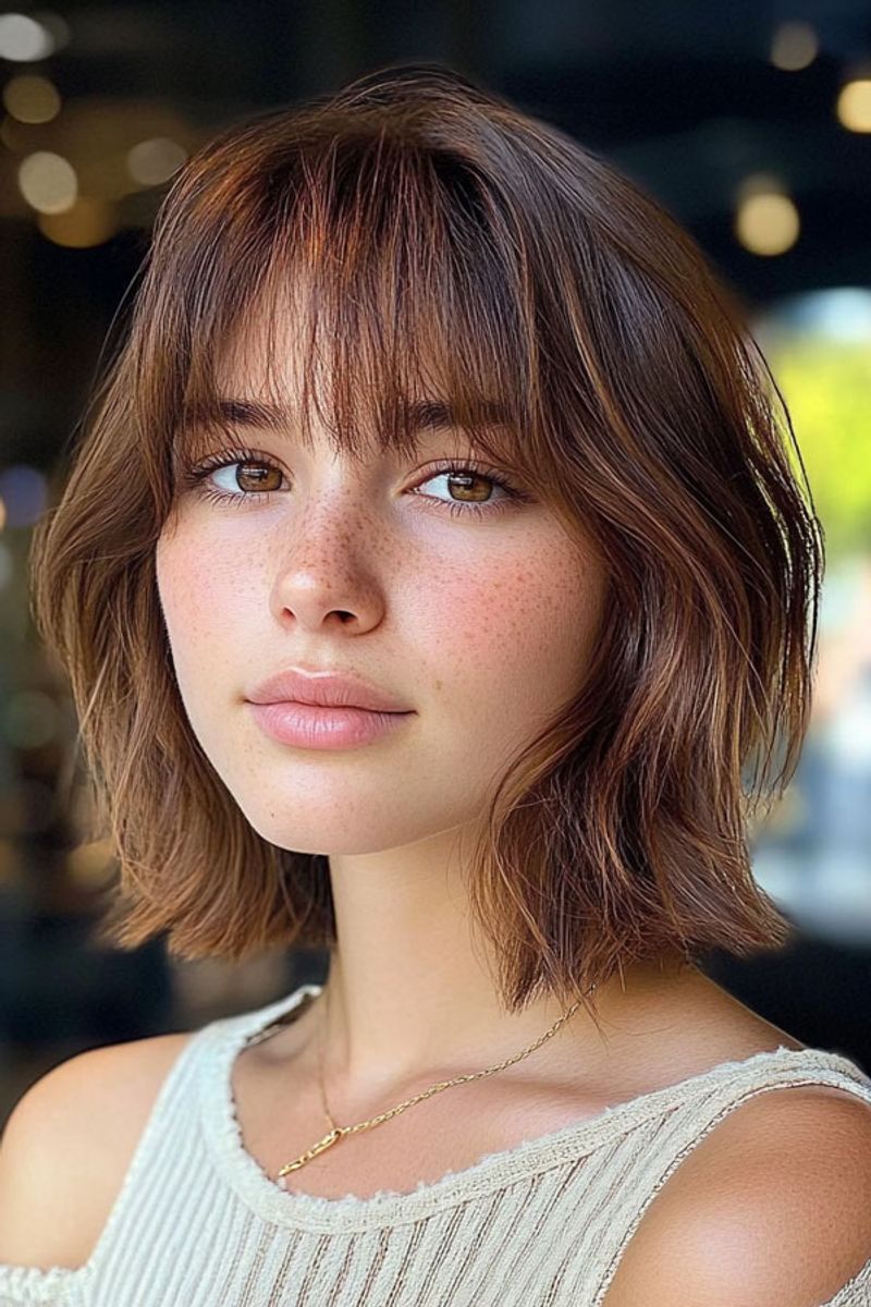Chin-Length with Wispy Bangs