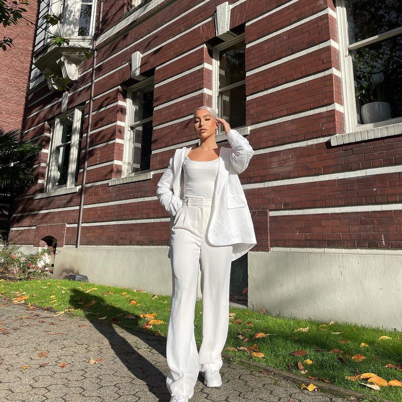 Harsh Updo With Boxy Pantsuits