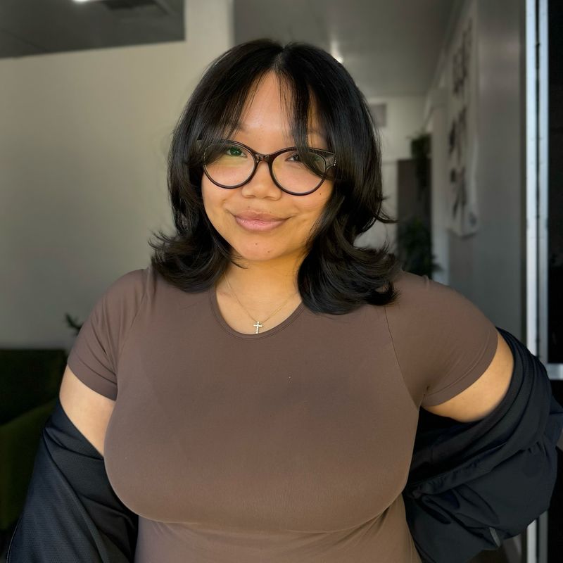 Trendy: Textured Bob with Curtain Bangs