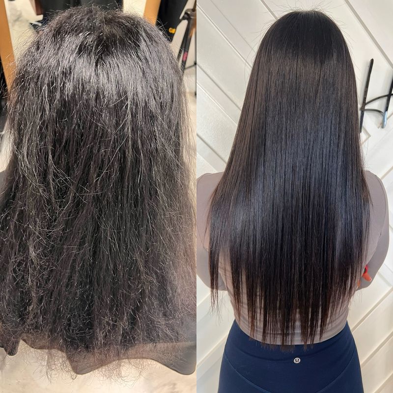 Frizzy Mane to Smooth Blunt Cut