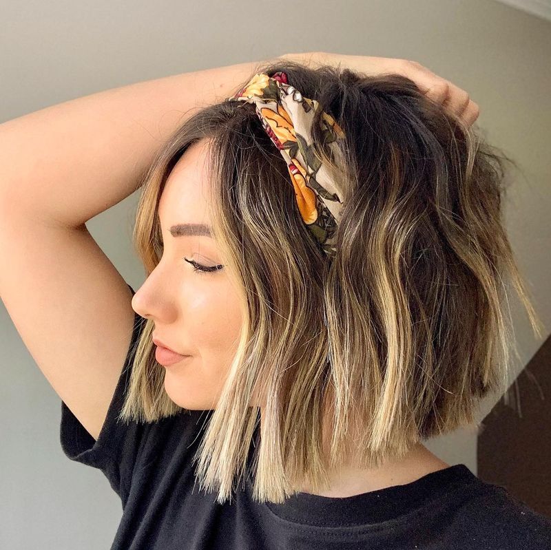 Textured Bob with Headband