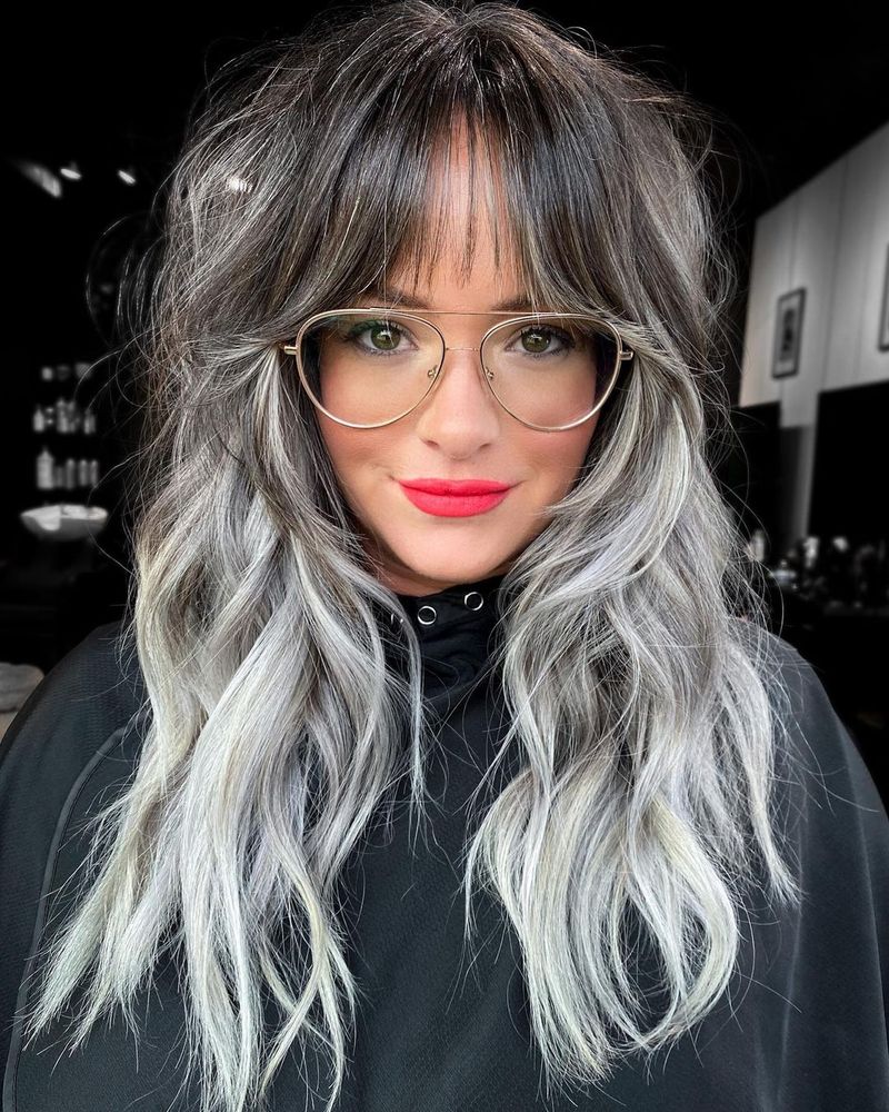 Silver Ombré Long Layers