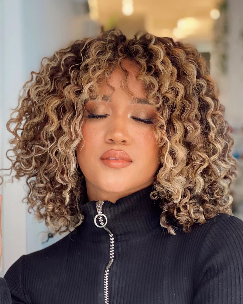 Curly Bob with Curly Bangs