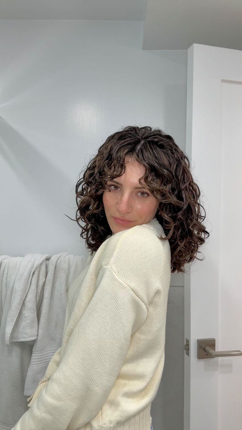 Curly Bangs With Layers