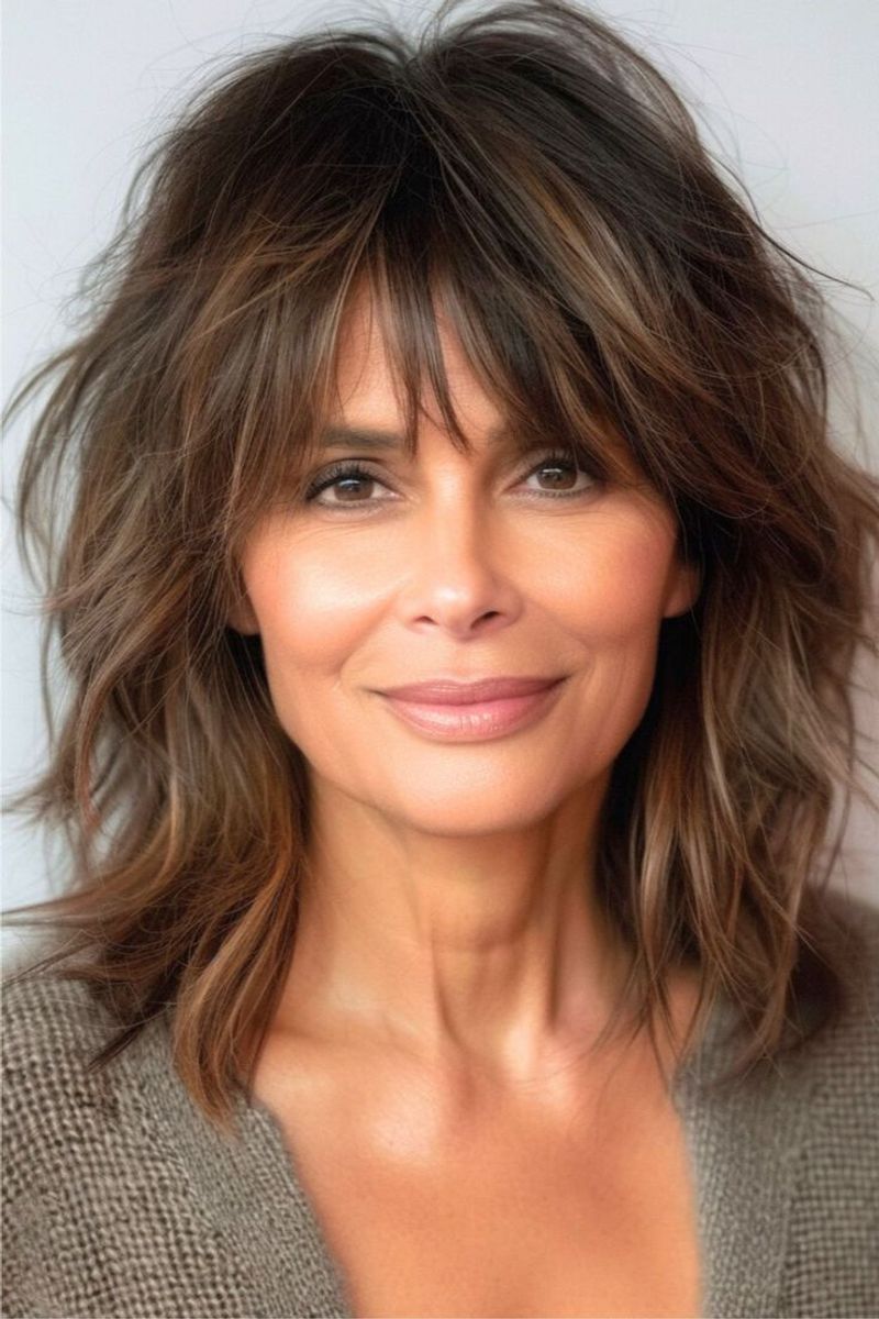 Shoulder-Length Shag with Face-Framing Layers