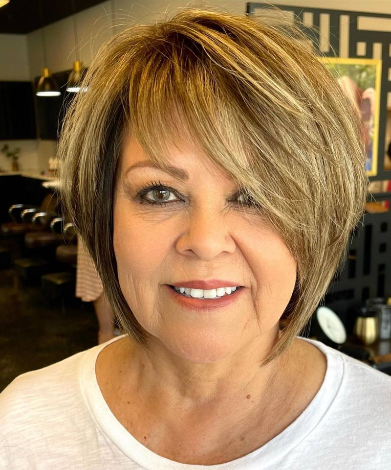 Layered Bob with Side-Swept Bangs