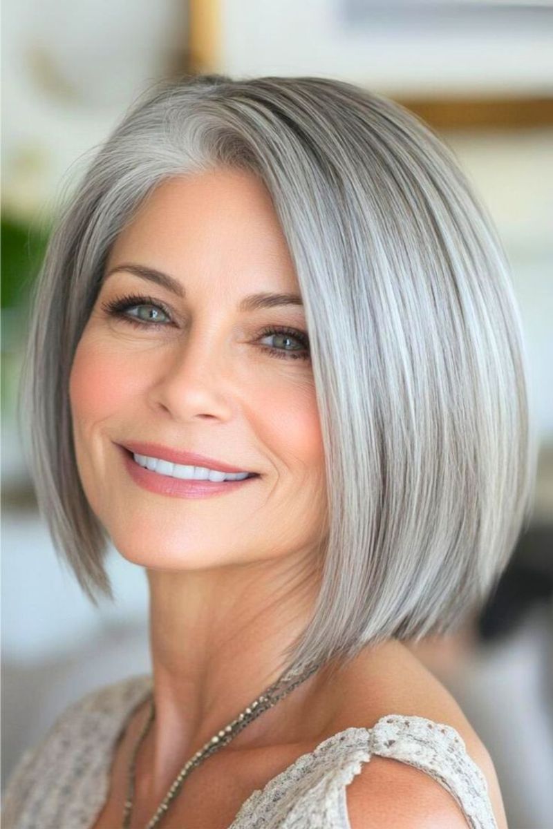 Shoulder-Length Bob with Side Sweep