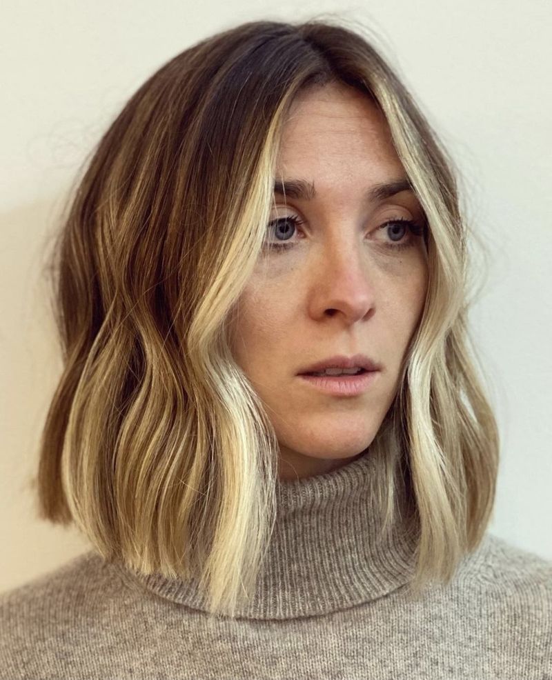 Blunt Lob with Subtle Layers