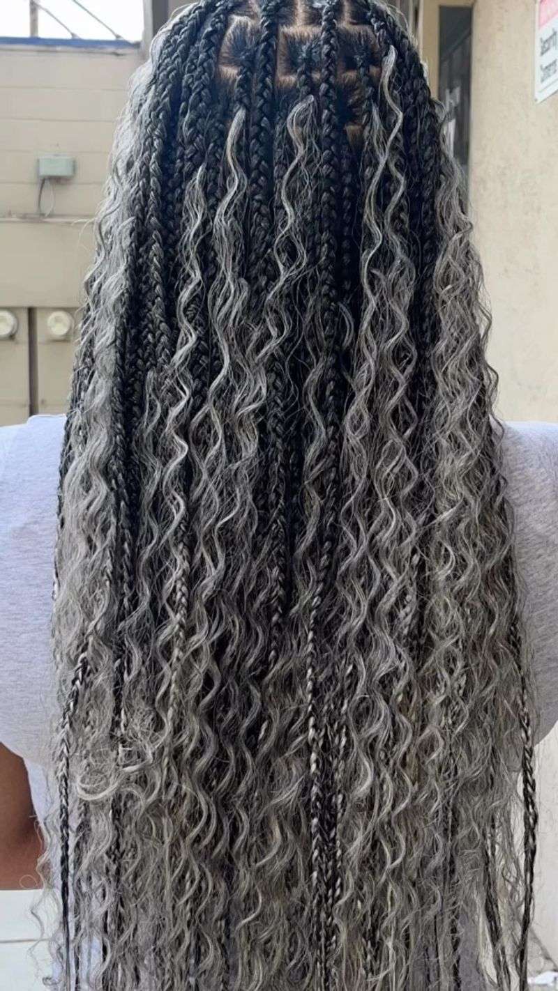 Gray Ombré Knotless Braids