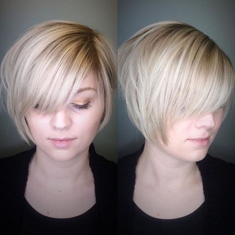 Side-Swept Stacked Bob