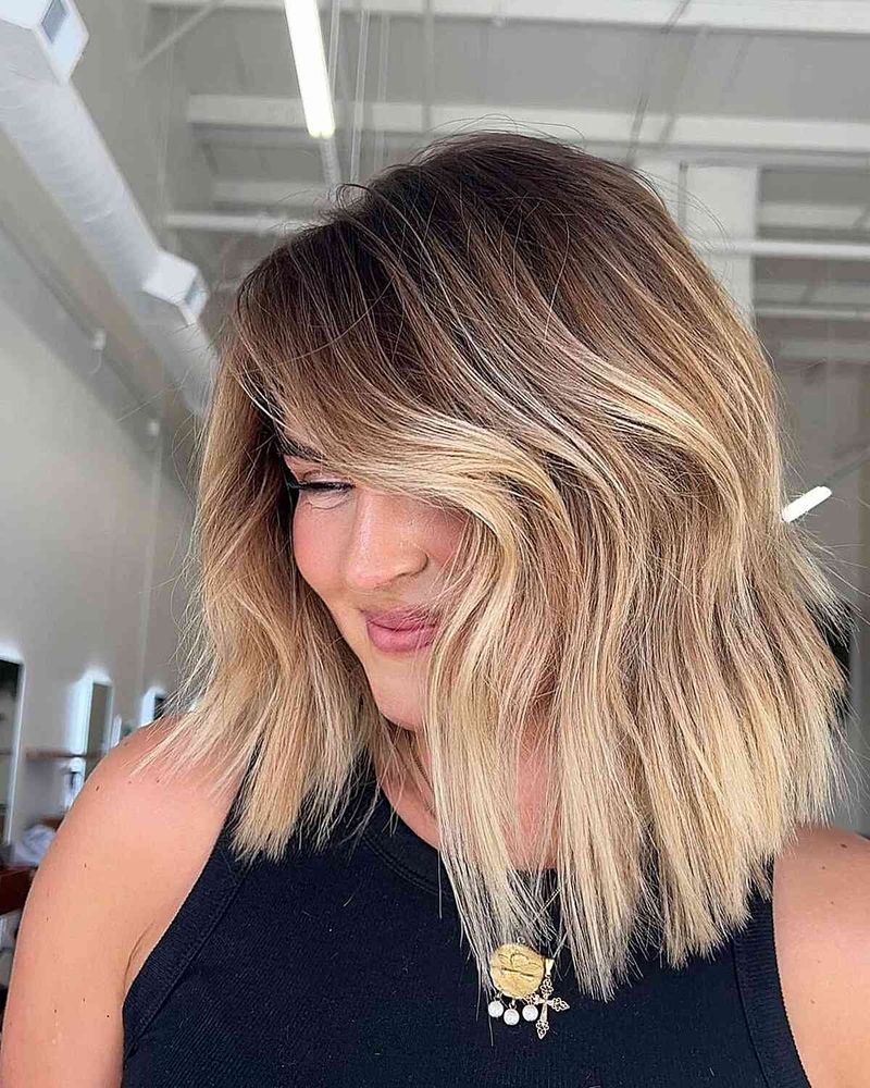 Textured Shoulder-Length with Balayage