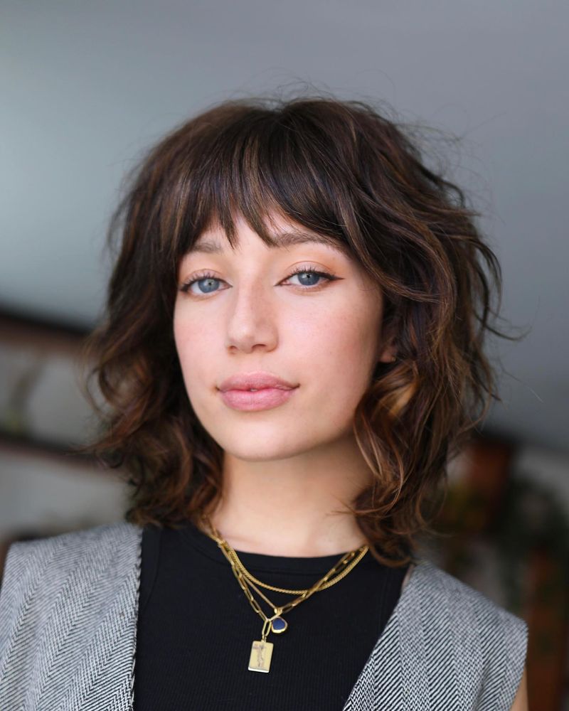 Curly Shag For Fine Waves