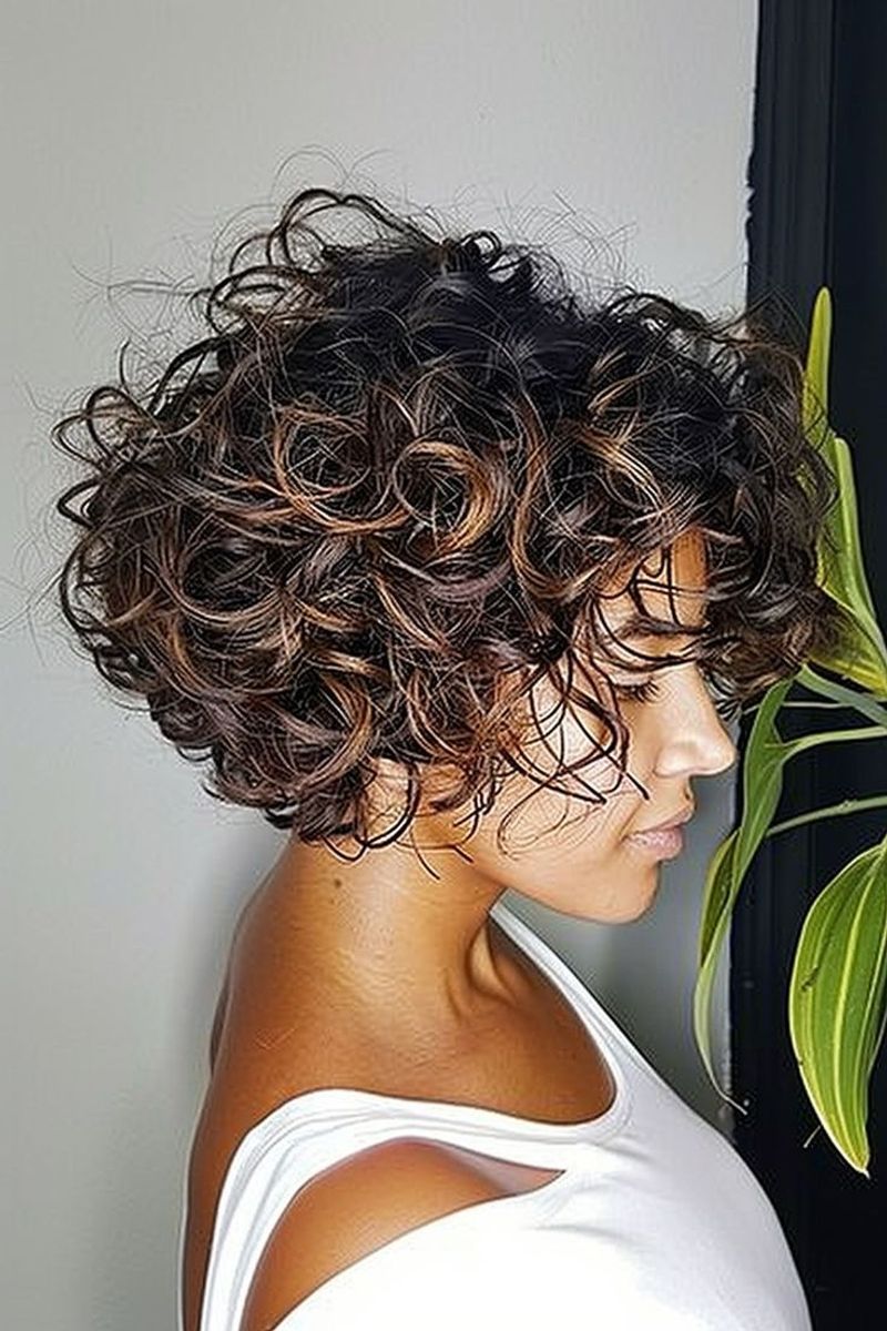 Curly Collarbone Bob