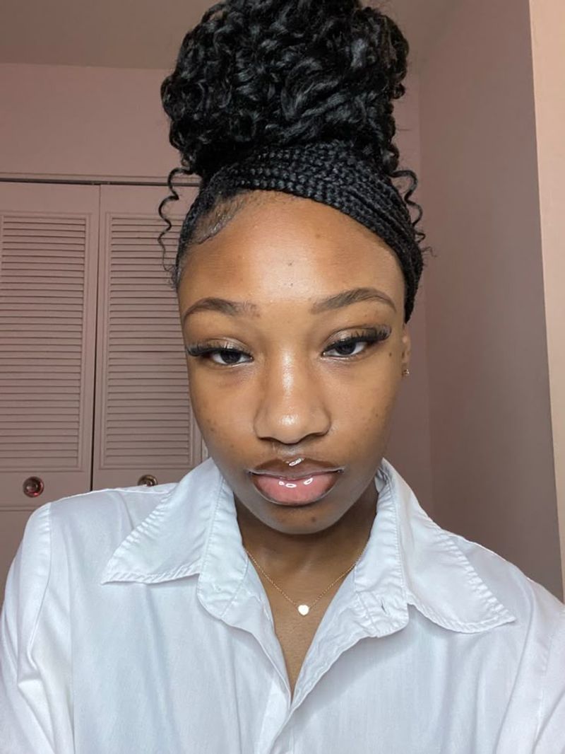 Braided High Bun with Baby Hairs