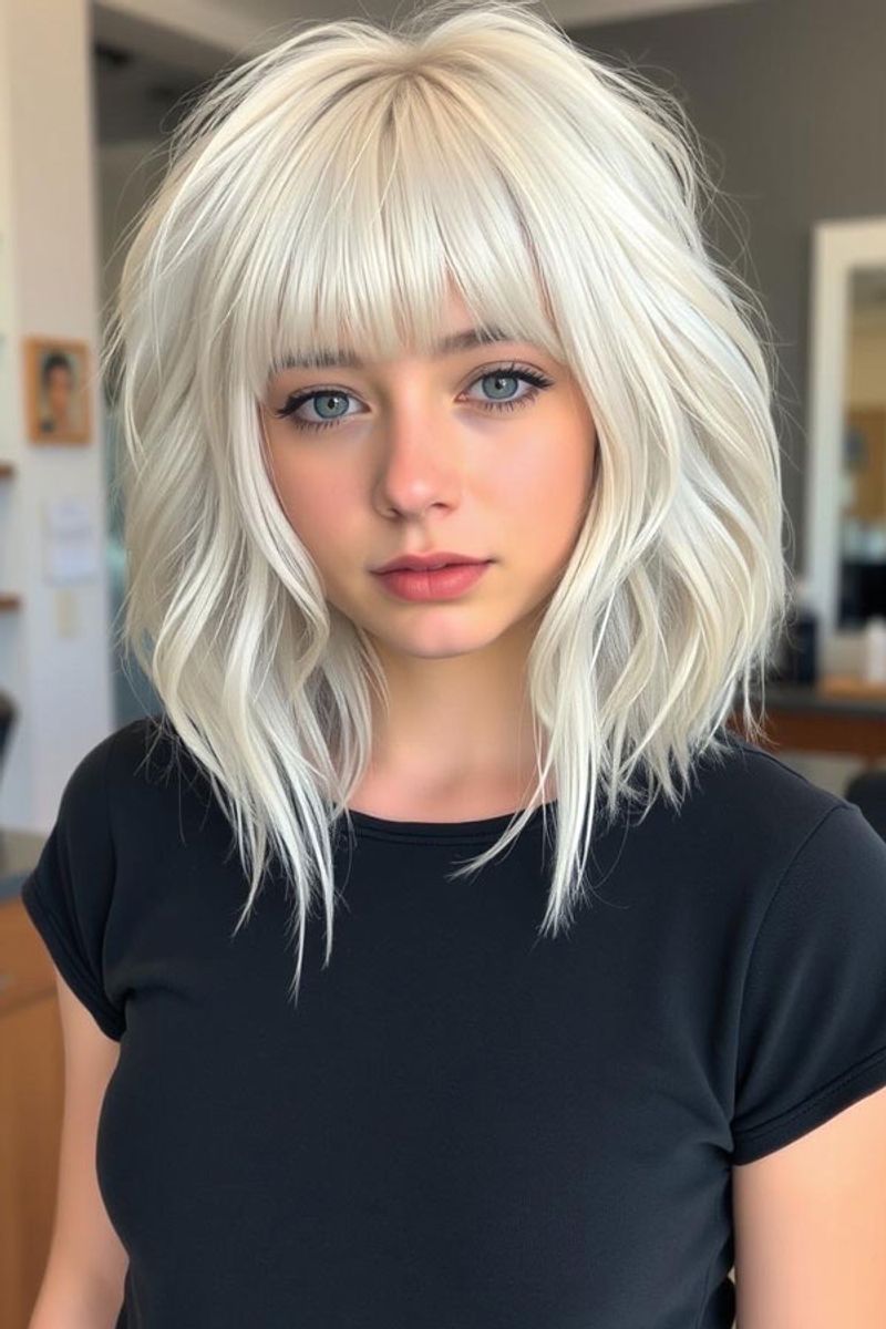 Platinum Blonde Textured Shag