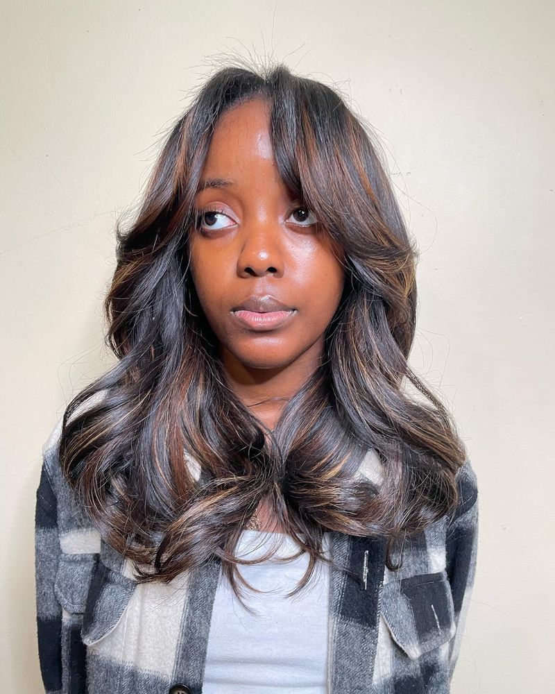 Feathered '70s-Inspired Bangs
