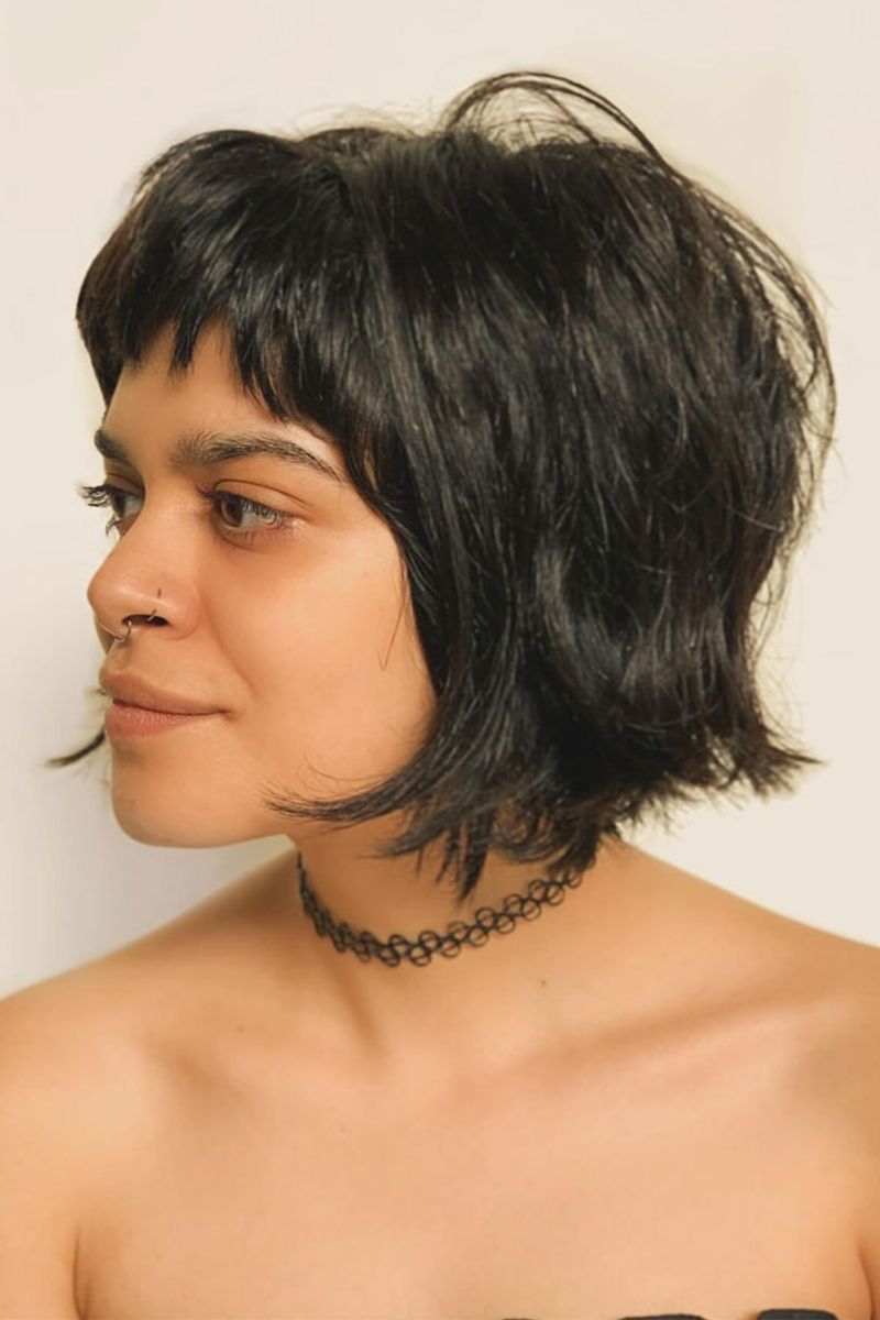 Razor-Cut Bob with Wispy Bangs