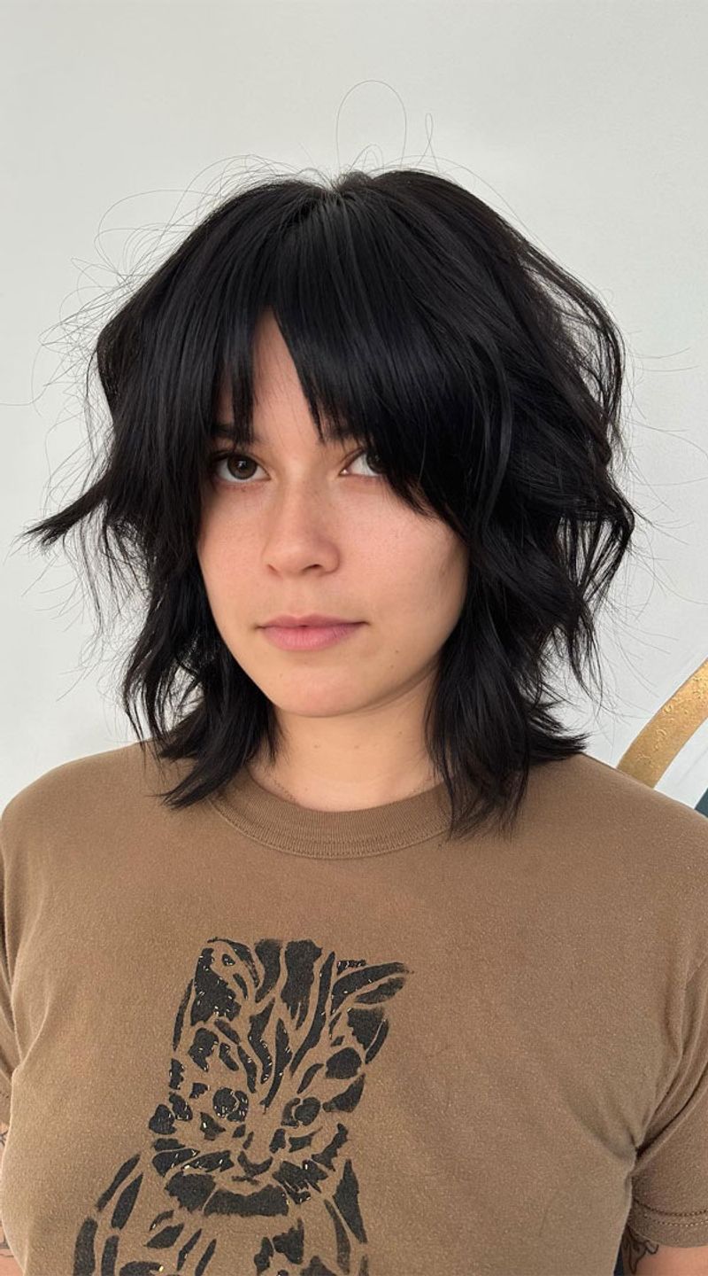 Tousled Shag with Curtain Fringe