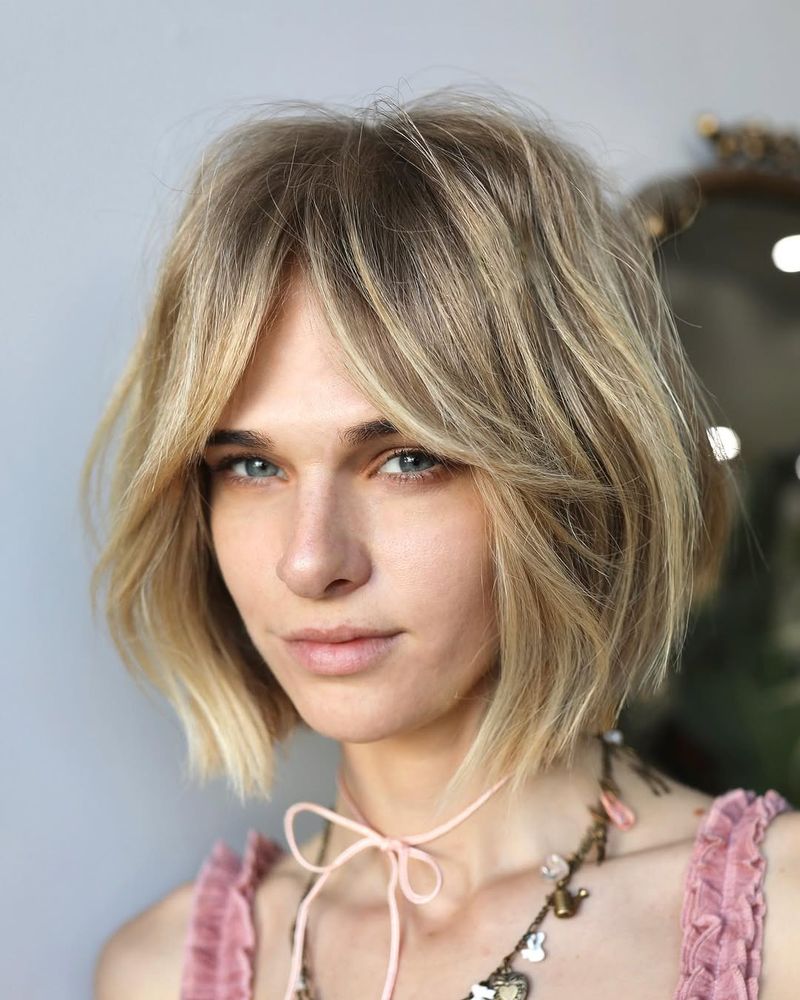 Angled Bob with Razored Ends