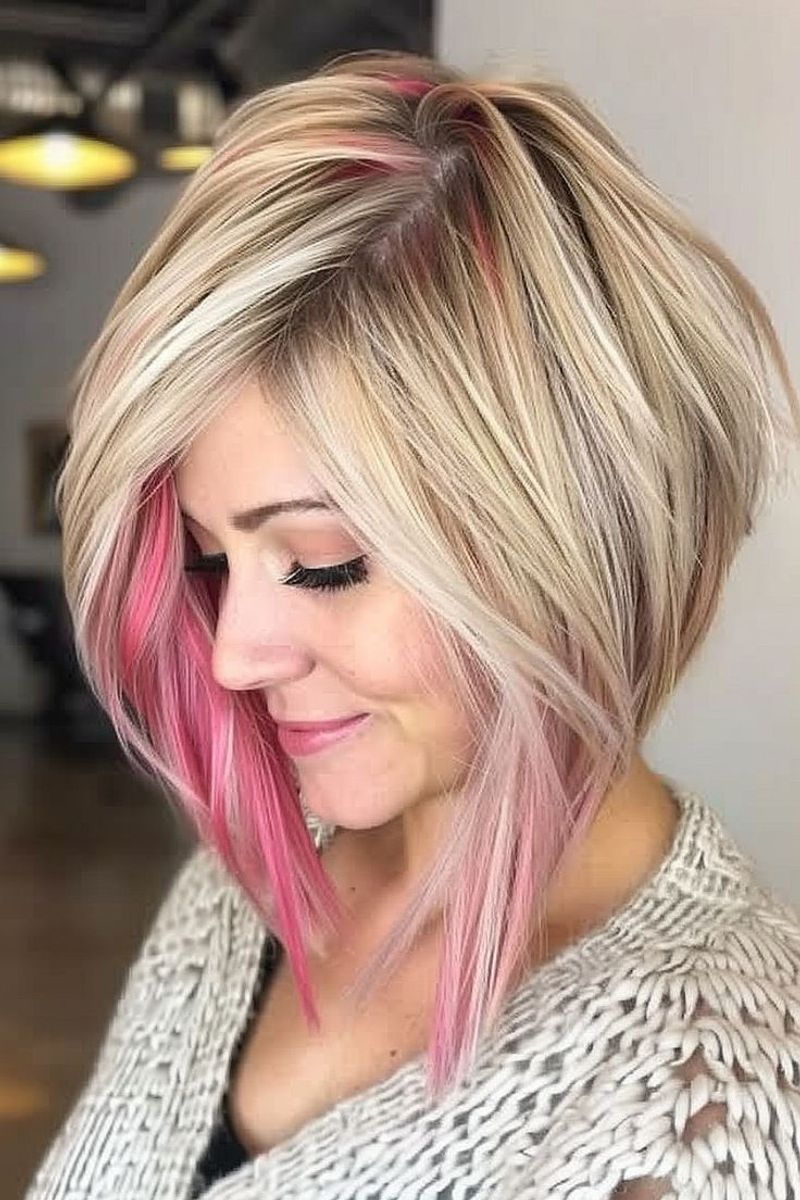 Asymmetrical Bob with Peek-a-Boo Bangs