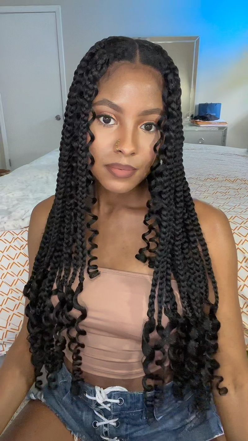 Goddess Braids with Curly Ends