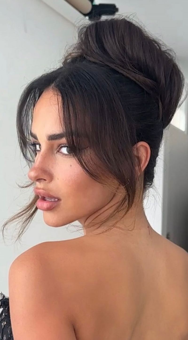 Curtain Bangs with Updo