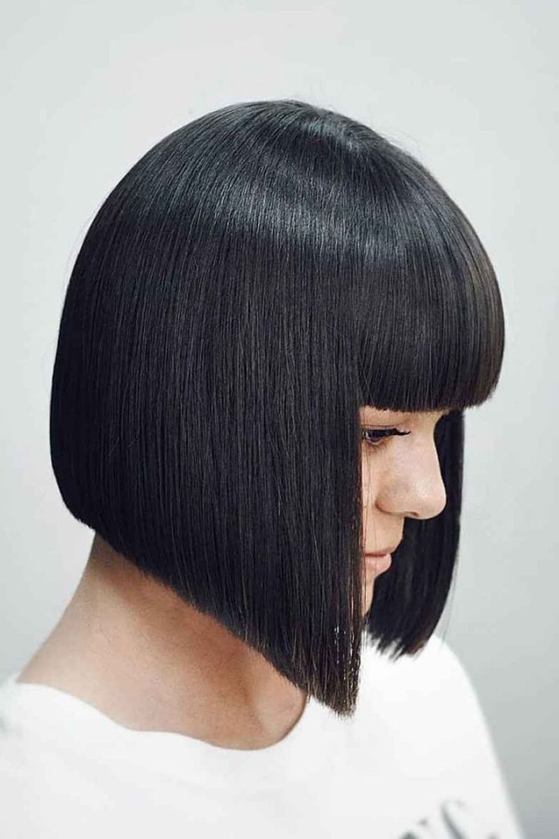 Blunt Bob with Heavy Straight Bangs