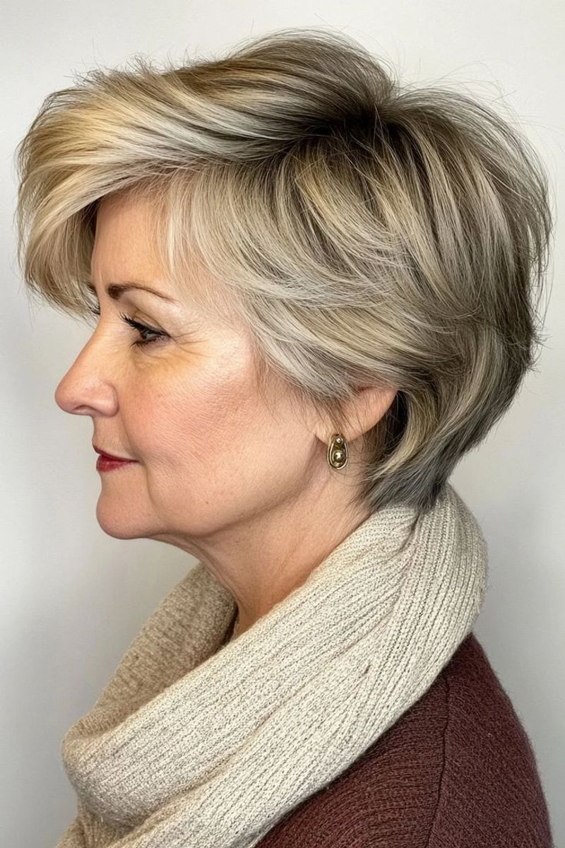 Layered Cut with Side-Swept Bangs