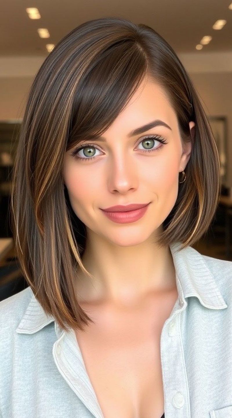 Classic Bob with Side-Swept Bangs